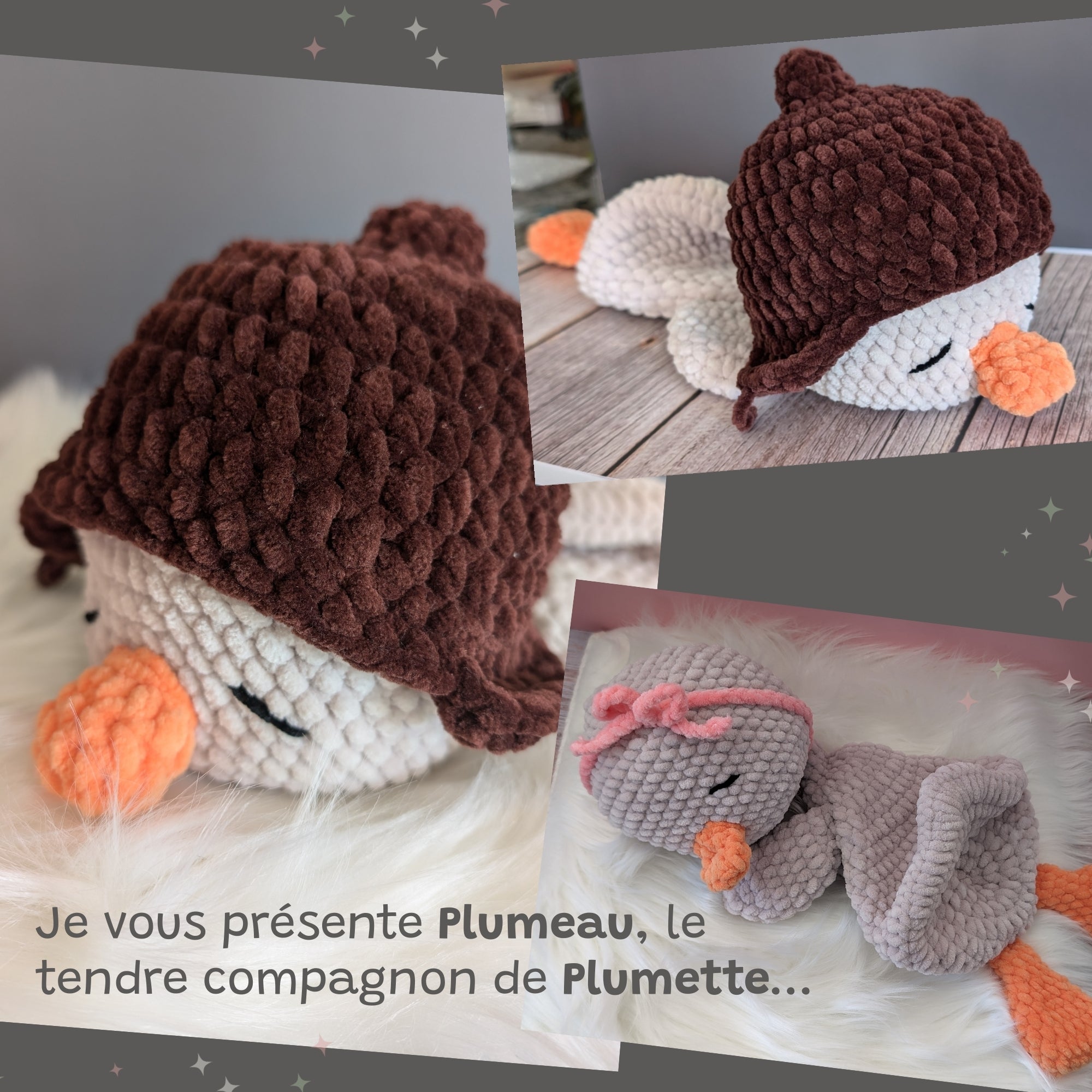 Plumeau, le tendre compagnon de Plumette 💙 (Format moyen)