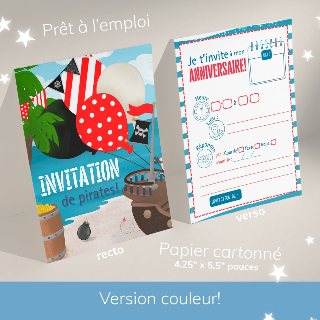 Invitation anniversaire - Thème Pirate