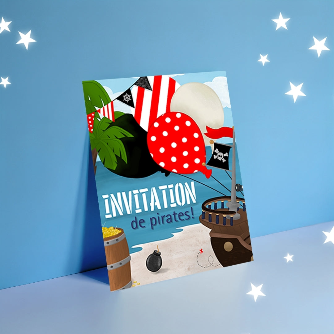 Invitation anniversaire - Thème Pirate